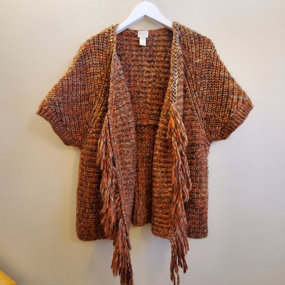 Chicos one size kimono sweater cardigan with metal embellishments, tasse… - Picture 2 of 13